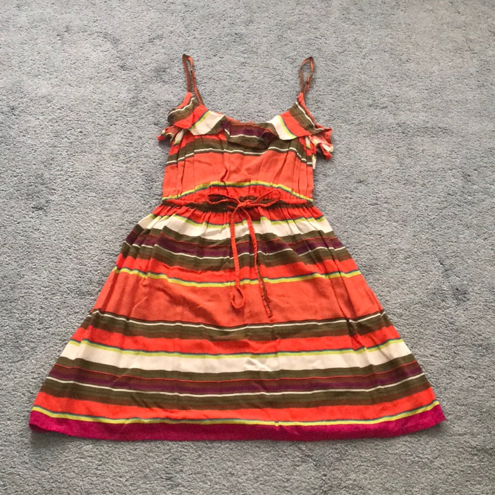 Charlotte Russe orange striped dress sz S